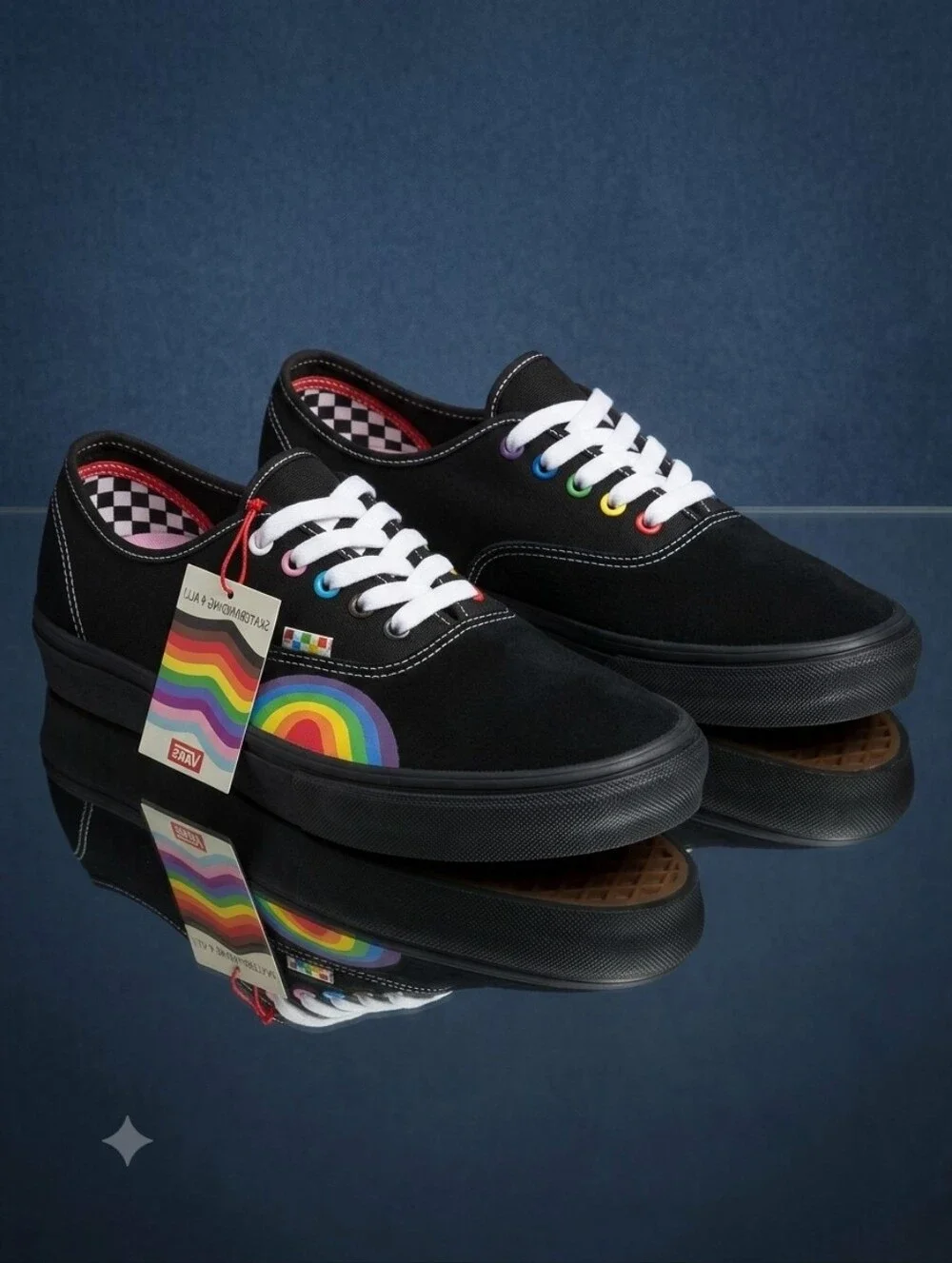 Vans Skate Authentic Pride Black 12 Men 13.5 Women New
